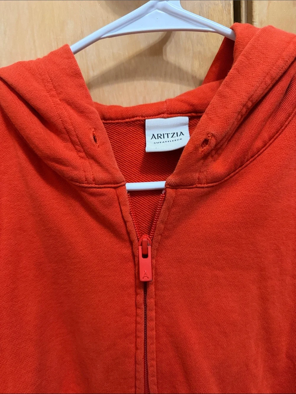 Aritzia Orange Cropped Zip Hoodie - Picture 3 of 4